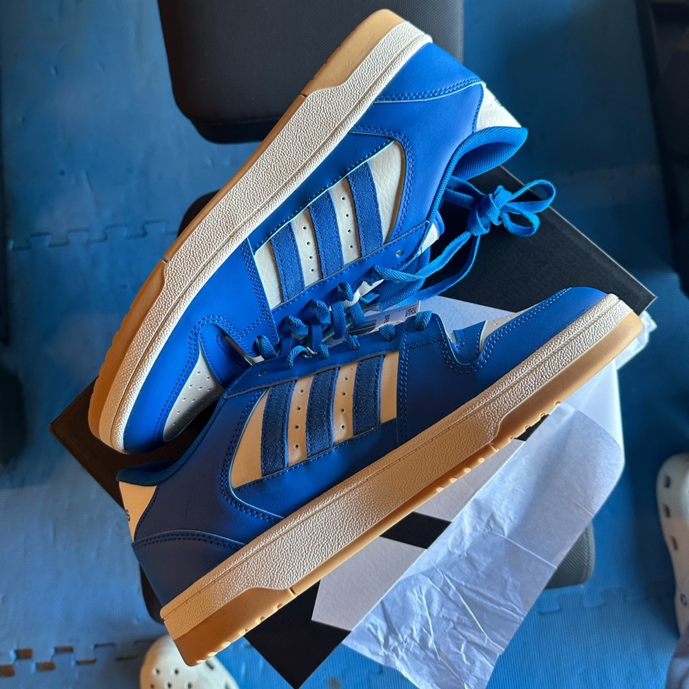 ADIDAS BREAK START SHOES Blue Bird/Cloud White Basketball Shoes Size 10.5